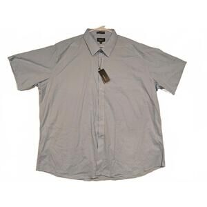 Omega Italy Light Blue Short Sleeve Button Up Dress Shirt 4XL 20-20.5 NWT